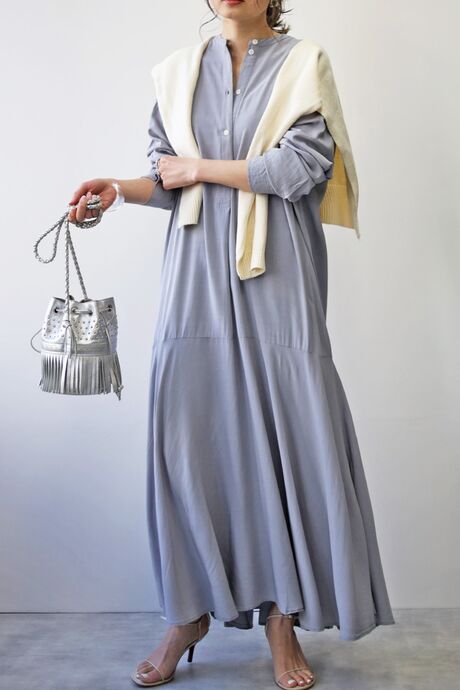 Bonjour Sagan公式オンラインストア 裾フレアロングワンピース Bonjour Sagan公式オンラインストア 裾フレアロングワンピース