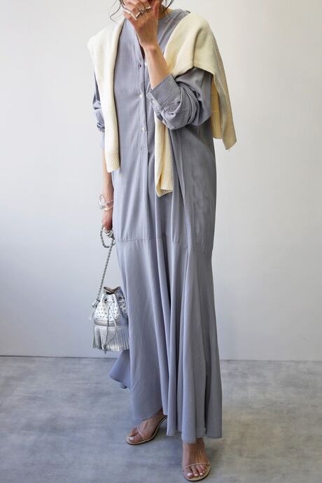 Bonjour Sagan公式オンラインストア 裾フレアロングワンピース