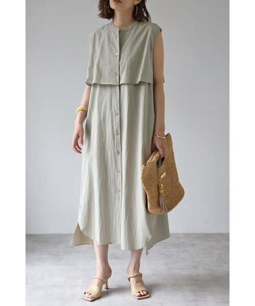 Bonjour Sagan公式オンラインストア バックレースヨークデザインワンピース